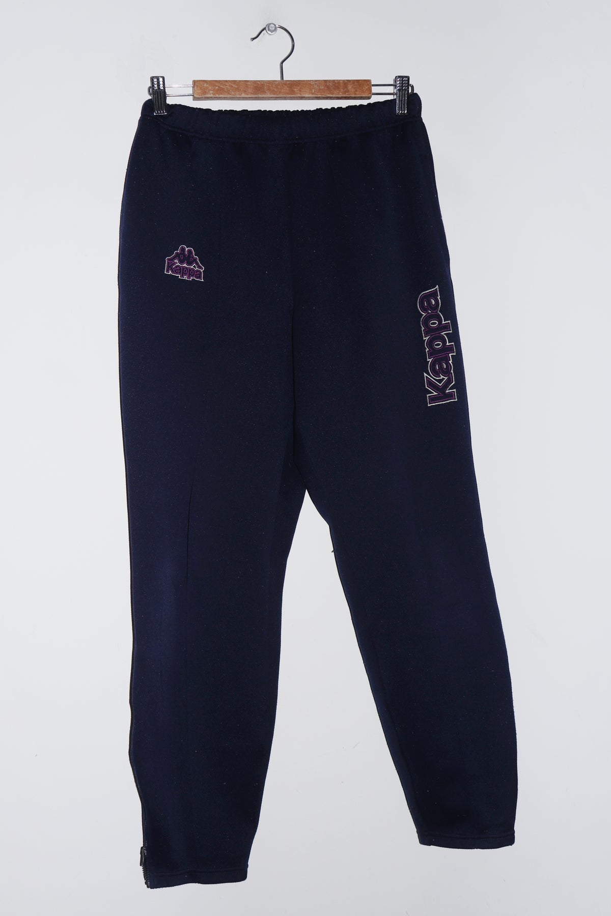 Vintage 90s Japanese Kappa Embroidered Logo Navy Track Pants (28-30/8-10)