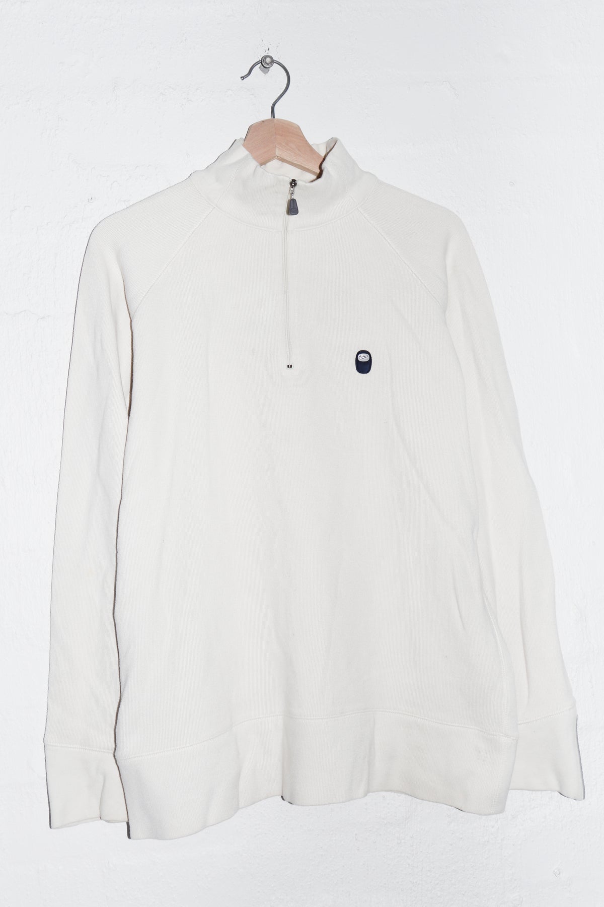 Vintage Nike Swoosh Ribbed Quarter Zip Jumper (M)