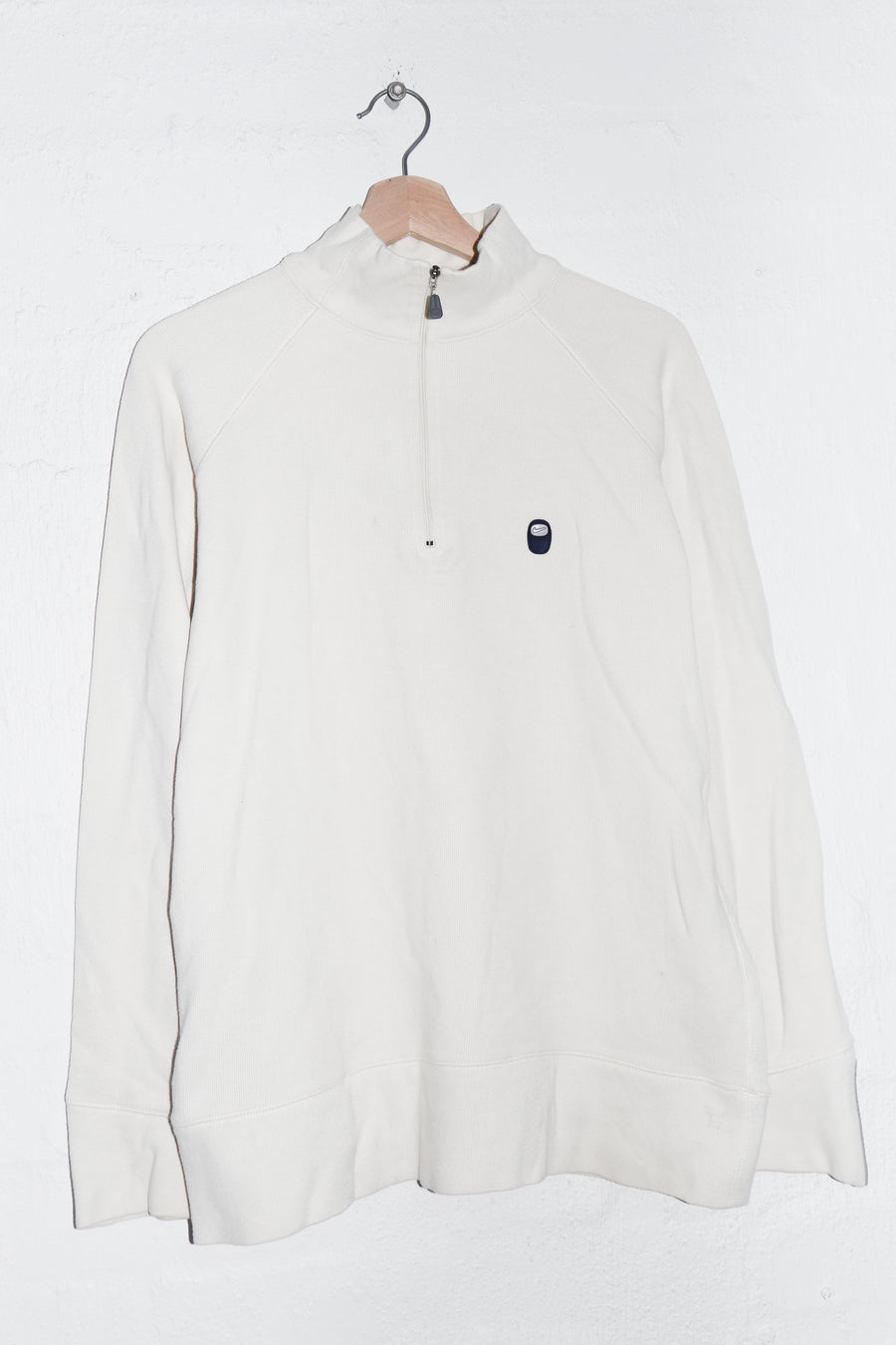 Vintage Nike Swoosh Ribbed Quarter Zip Jumper (M)