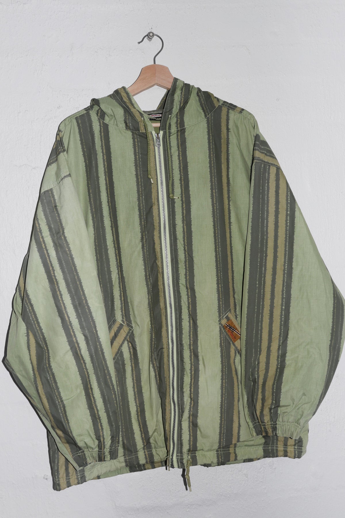 Vintage 90s O'Neill Surfwear Striped Hooded Outerwear Jacket (Rare) (XL)