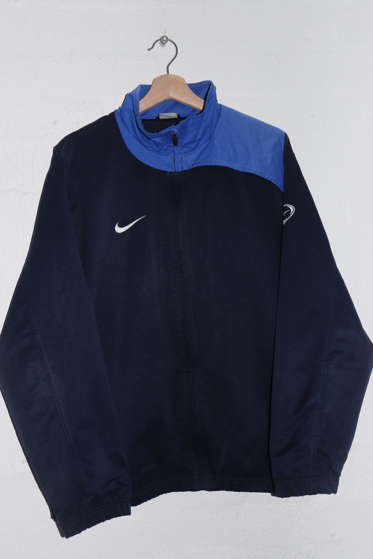 Vintage Nike Football Embroidered Swoosh Navy Training Track Jacket (L)