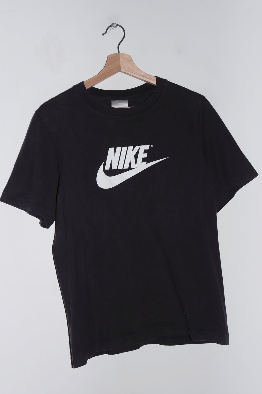 Vintage Nike Swoosh Graphic Faded Black Tee (S/S-M)