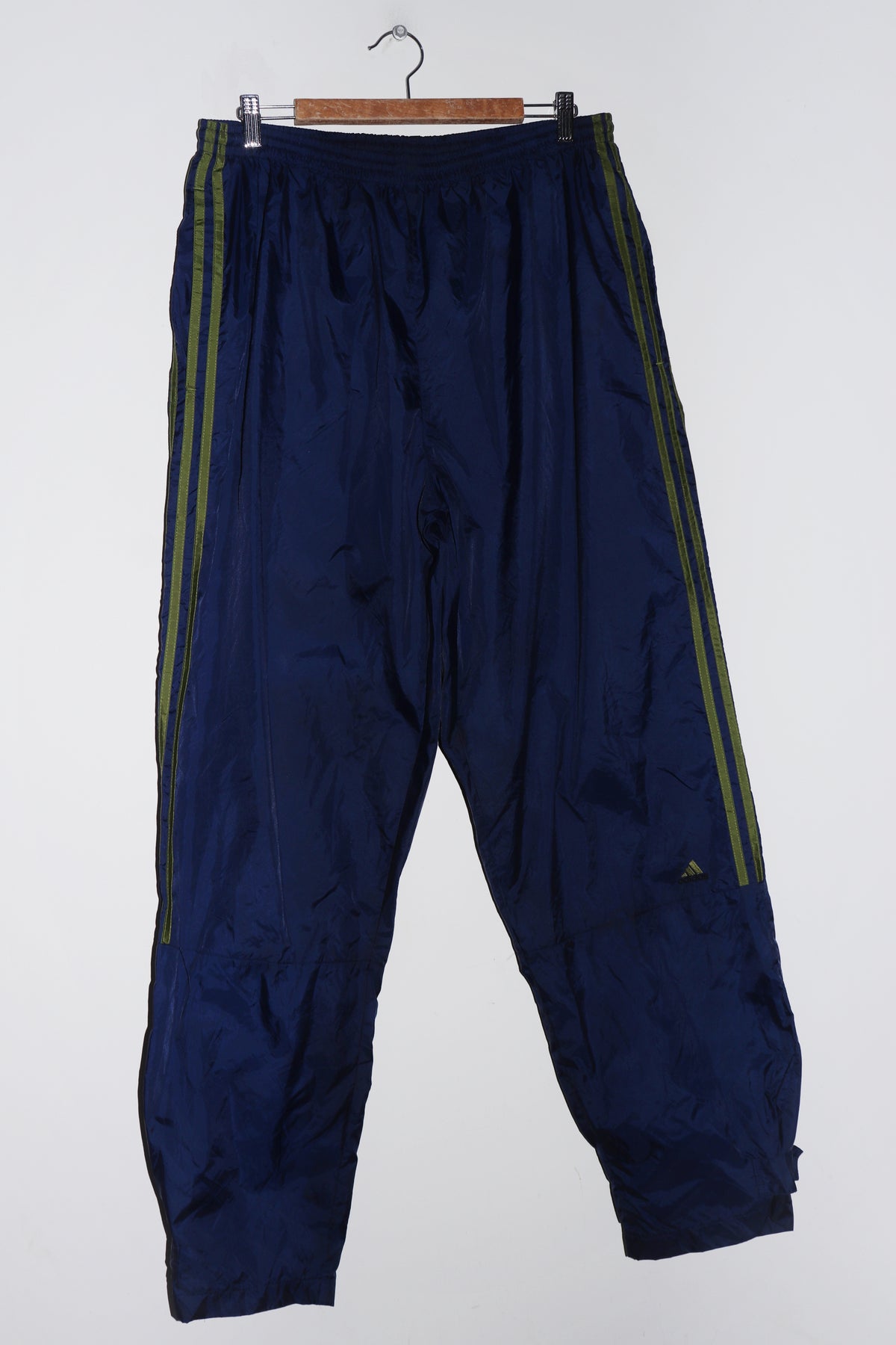 Vintage 90s Adidas Embroidered Logo Navy Baggy Track Pants (38-42)