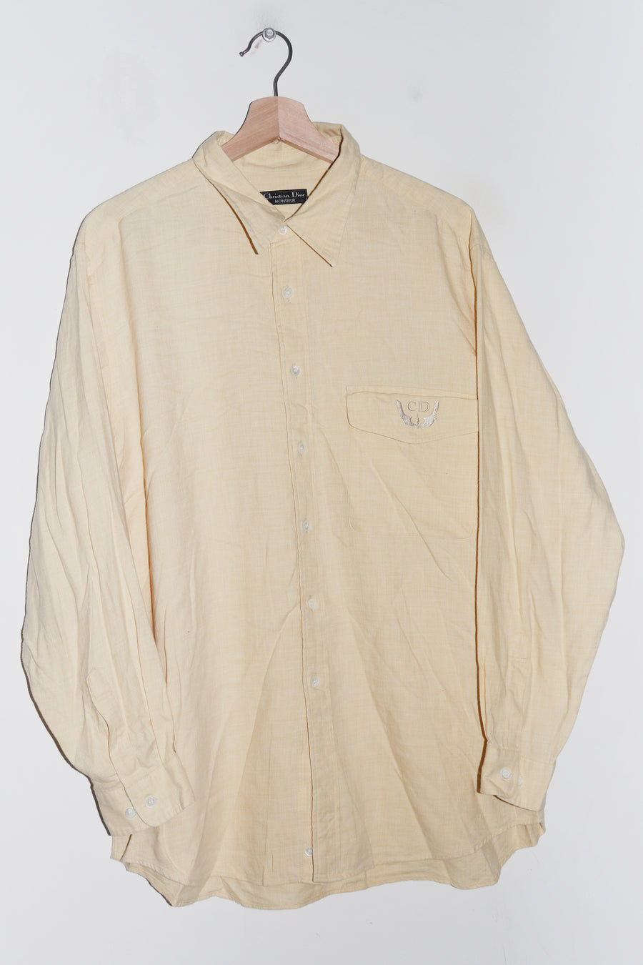 Vintage 90s Christian Dior Embroidered Logo Button Up Shirt (L-XL)