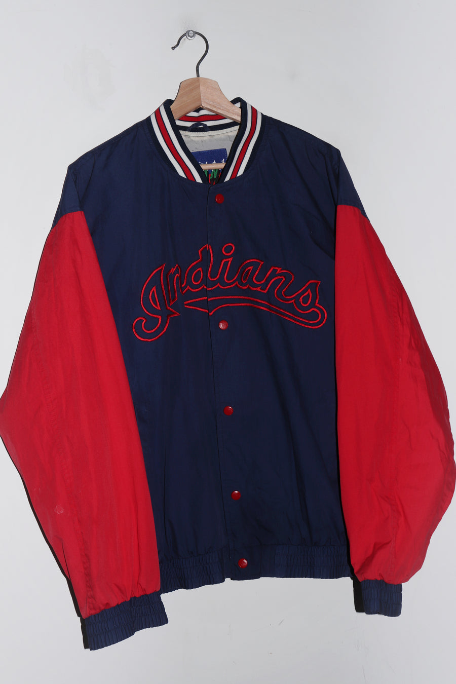 Vintage 90s MLB Cleveland Indians Embroidered Graphic Cotton Varsity Jacket(M-L)