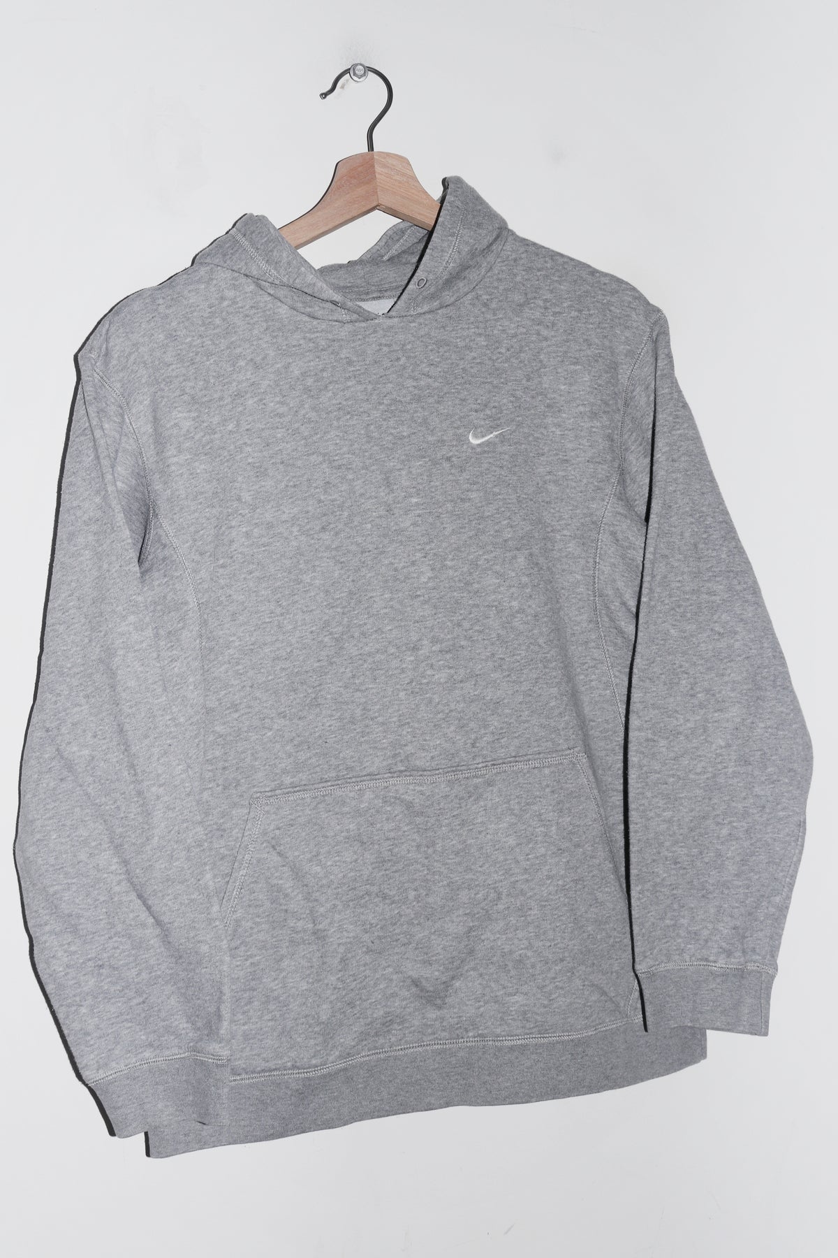 Vintage Nike Embroidered Mini Swoosh Grey Hoodie (S-M/M)