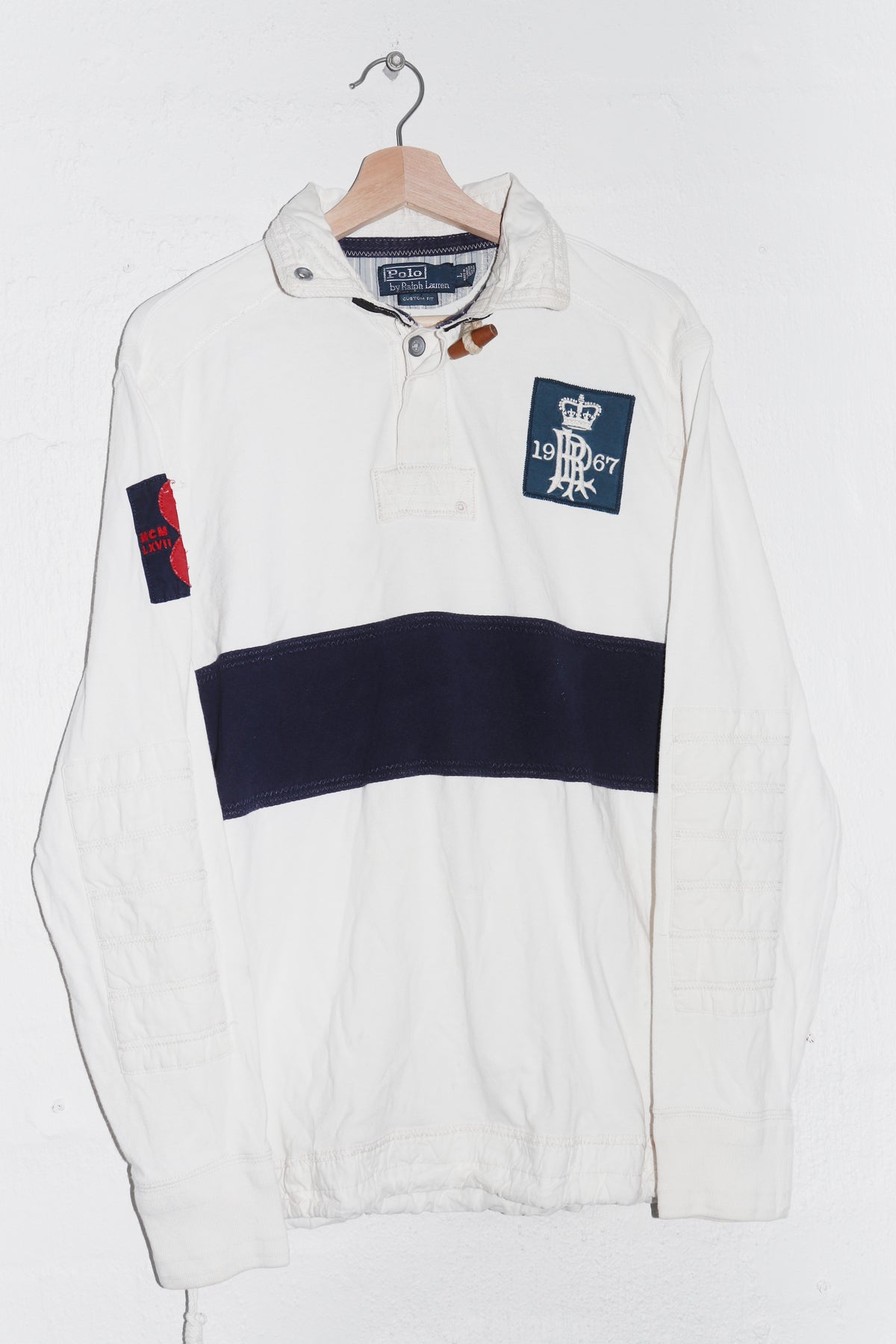 Polo Ralph Lauren Embroidered Patches Thick Rugby Polo Jumper (Rare) (L)