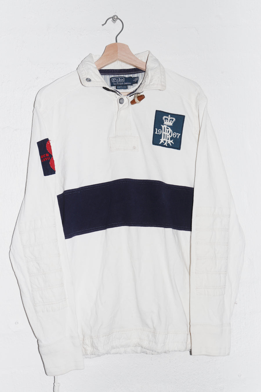 Polo Ralph Lauren Embroidered Patches Thick Rugby Polo Jumper (Rare) (L)